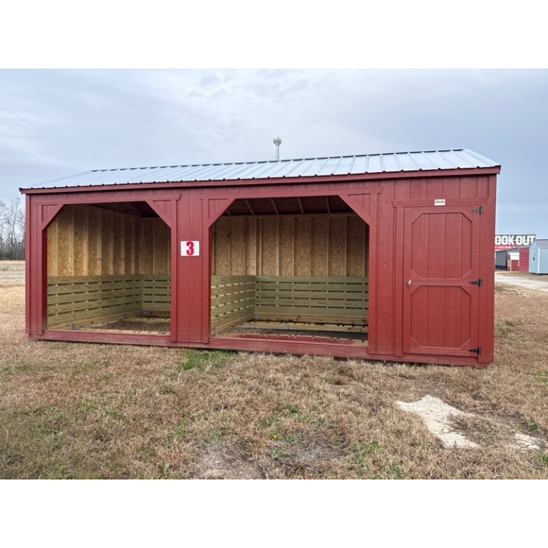 La Grange #3: 12 X 24 Horse Run In with Tack Room Front Image