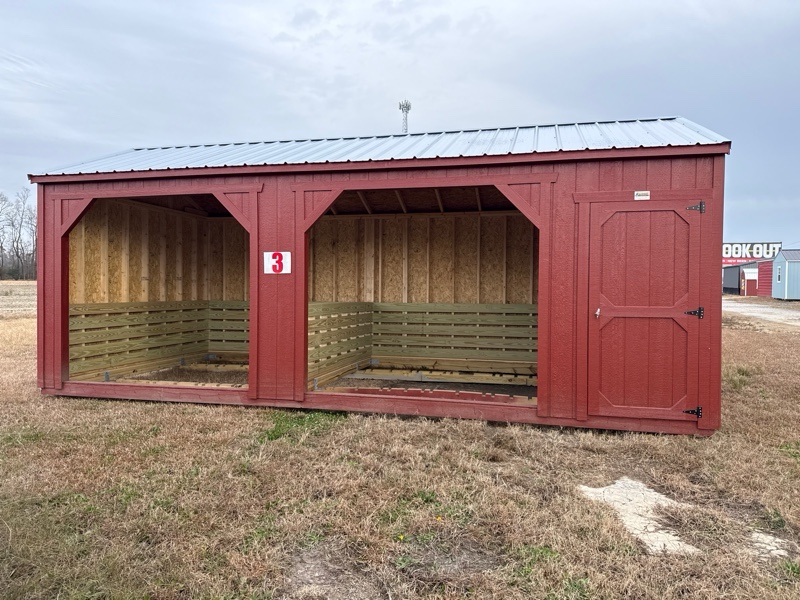 La Grange #3: 12 X 24 Horse Run In with Tack Room Front Image