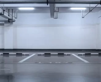 Metal garage inside Metal garage inside